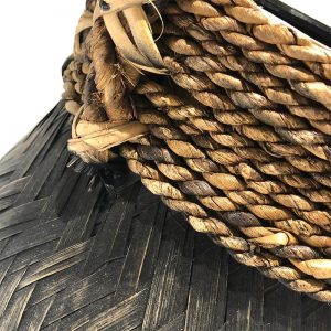 Korb Bambus Schwarz detail