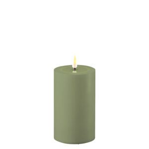 Dust Green Deluxe Homeart Outdoor Led Candle 7.5*12.5cm
