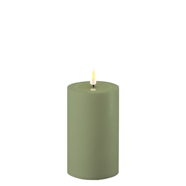 Dust Green Deluxe Homeart Outdoor Led Candle 7.5*12.5cm