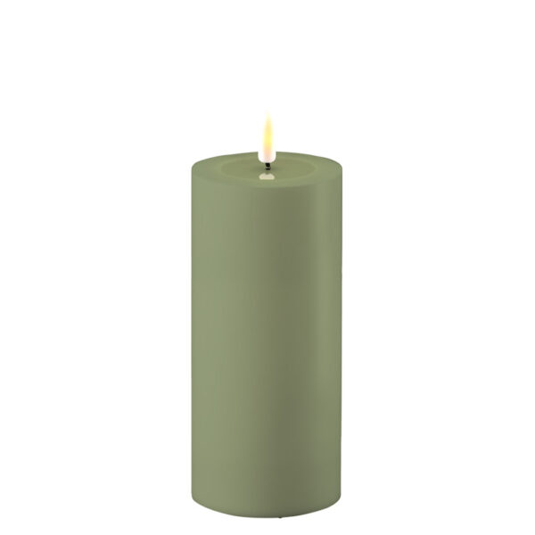 Dust Green Deluxe Homeart Outdoor Led Candle 7.5*15cm