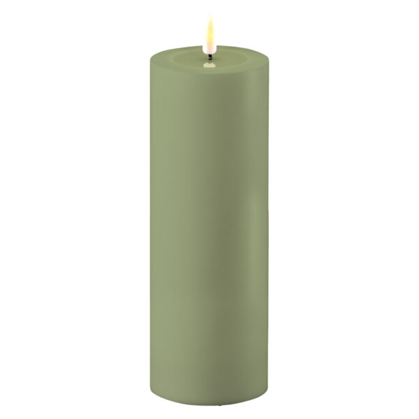 Dust Green Deluxe Homeart Outdoor Led Candle 7.5*20cm