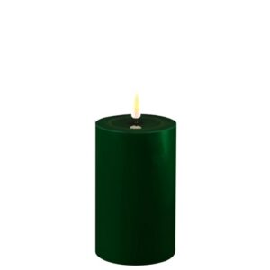 Dark Green indoor Led Candle 7.5x12.5 cm