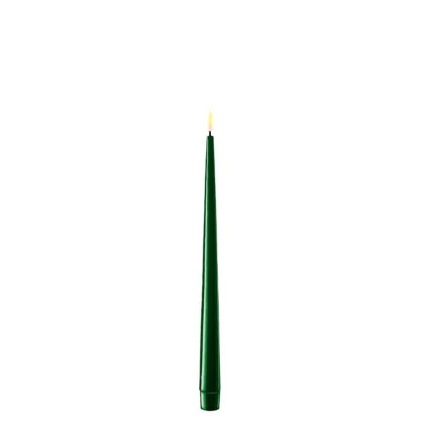 Dark Green indoor Led Shiny Dinner Candle 2.2x28 cm