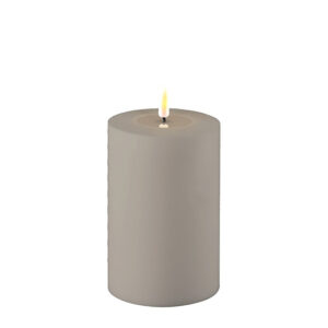 Dust Grey Deluxe Homeart Outdoor Led Candle 10x15cm