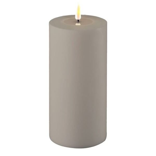 Dust Grey Deluxe Homeart Outdoor Led Candle 10x20cm