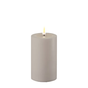Dust Grey Deluxe Homeart Outdoor Led Candle 7.5x12cm