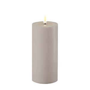Dust Grey Deluxe Homeart Outdoor Led Candle 7.5x15cm