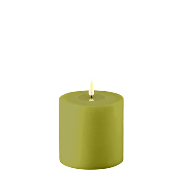 Dust Olive Green Deluxe Homeart Outdoor Led Candle 10x10cm