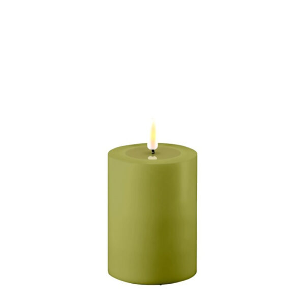 Dust Olive Green Deluxe Homeart Outdoor Led Candle 7.5x10cm