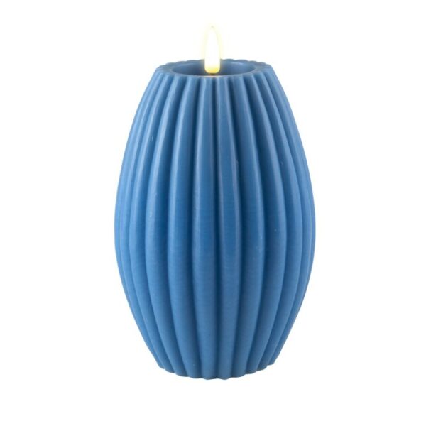 Ice Blue Stripe Candle | Groot