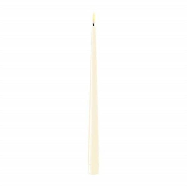 Cream LED Shiny Dinner Candle D: 2,2 * 28 cm