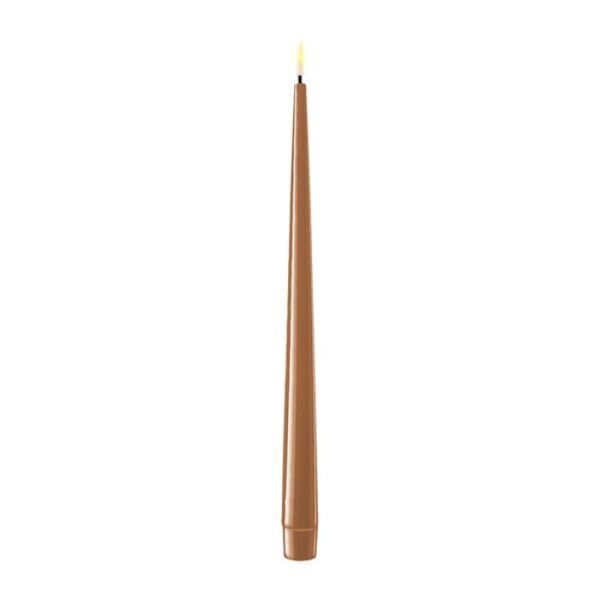 Caramel LED Shiny Dinner Candle D: 2,2 * 28 cm